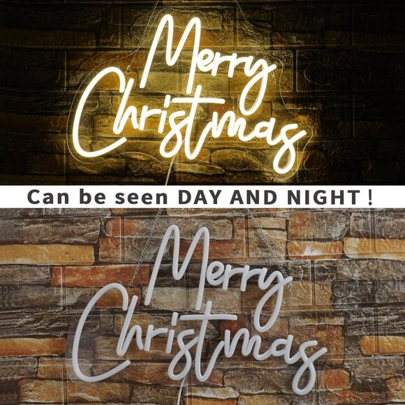 New Merry Christmas Neon Sign Dimmable Warm White LED Light for Wall Decor - Picture 6 of 6